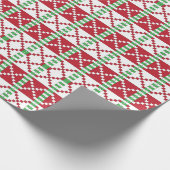 Papier Cadeau Rouge, blanc, vert letton Letton Ethnic Folk art (Coin)