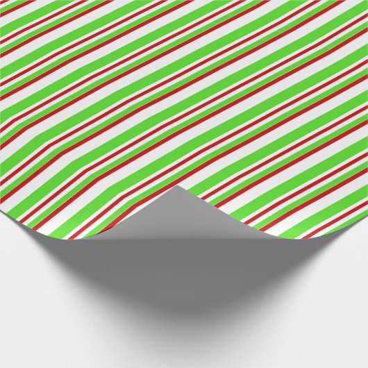 Papier Cadeau Rouge, Blanc, Vert, Motif à thème de Noël (Coin)