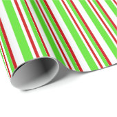 Papier Cadeau Rouge, Blanc, Vert, Motif à thème de Noël (Coin rond)