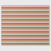 Papier Cadeau Rouge, blanc, vert Motif des lignes de couleur (Plat)
