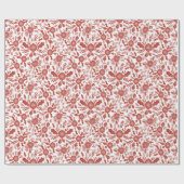 Papier Cadeau Rouge botanique de Noël (Plat)