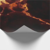 Papier Cadeau Rouge Bourgogne Abstrait or noir VIP marbre pierre (Coin)