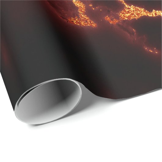 Papier Cadeau Rouge Bourgogne Abstrait or noir VIP marbre pierre (Coin rond)