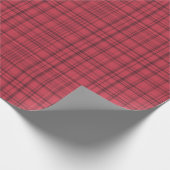 Papier Cadeau Rouge canneberge rustique et plaid marron (Coin)