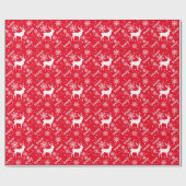 Papier Cadeau rouge cerf (Plat)