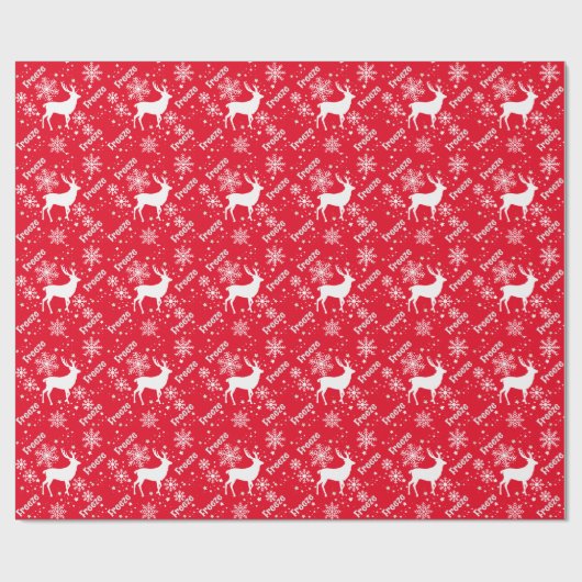 Papier Cadeau rouge cerf (Plat)
