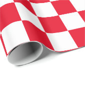 Papier Cadeau Rouge Checkered (Coin rond)