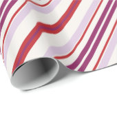Papier Cadeau Rouge chic moderne et le pourpre barre le tissu (Coin rond)