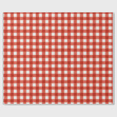 Papier Cadeau Rouge Classique Gingham Carreaux de Noël (Plat)