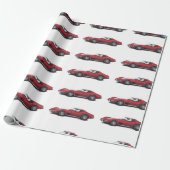 Papier cadeau rouge Corvette (Déroulé)