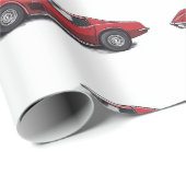 Papier cadeau rouge Corvette (Coin rond)