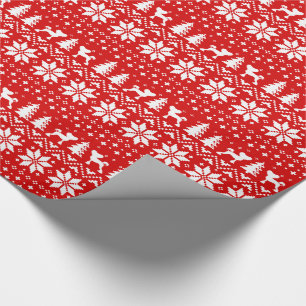 Papier Cadeau Rouge crêté chinois de motif de Noël de