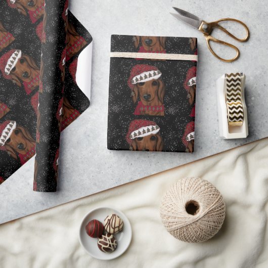 Papier Cadeau Rouge Dachshund (Artisanat)