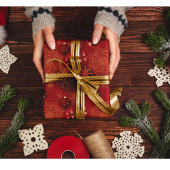 Papier Cadeau Rouge de fête