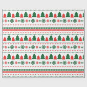 Papier Cadeau Rouge De L'Arbre De Noël Vert À L'Art Fleur (Plat)