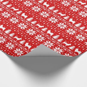 Papier Cadeau Rouge de motif de chandail de Noël de chiwawas