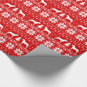 Papier Cadeau Rouge de motif de chandail de Noël de pitbull