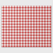 Papier Cadeau Rouge de Noël et blanc plaid de buffle (Plat)