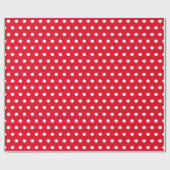 Papier Cadeau rouge et blanc à pois (Plat)