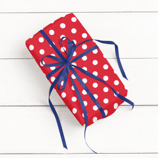 Papier Cadeau Rouge et Blanc à pois