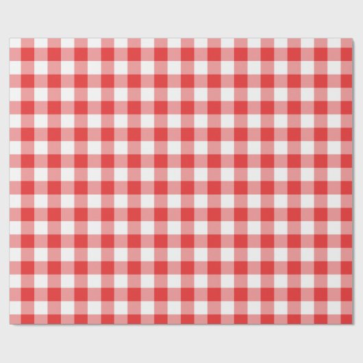 Papier Cadeau Rouge et blanc Checkered (Plat)
