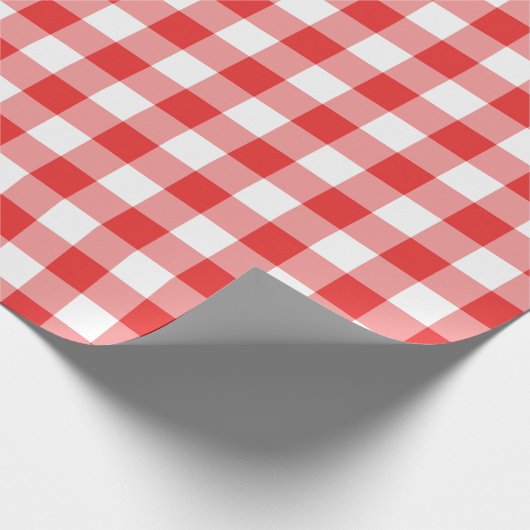 Papier Cadeau Rouge et blanc Checkered (Coin)