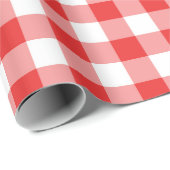 Papier Cadeau Rouge et blanc Checkered (Coin rond)