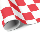 Papier Cadeau Rouge et blanc Checkered (Coin rond)