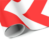 Papier Cadeau Rouge et blanc Grandes Dimensions Verticales Chevr (Coin rond)