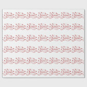 Papier Cadeau Rouge et blanc KISSES Word Art (Plat)