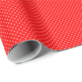 Papier Cadeau Rouge et Blanc Petits Points (Coin rond)