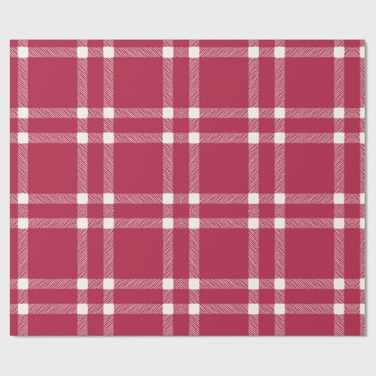 Papier Cadeau Rouge et blanc Plaid Simple mignon cadeau de Noël (Plat)
