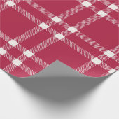 Papier Cadeau Rouge et blanc Plaid Simple mignon cadeau de Noël (Coin)