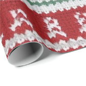 Papier Cadeau Rouge Et Blanc Trop Festif (Coin rond)