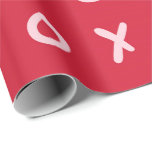 Papier Cadeau Rouge et rose clair X O XO XO XO's Trendy Cute<br><div class="desc">papier d'emballage personnalisé</div>