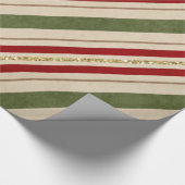 Papier Cadeau Rouge et vert Aquarelle Grille Parties scintillant (Coin)