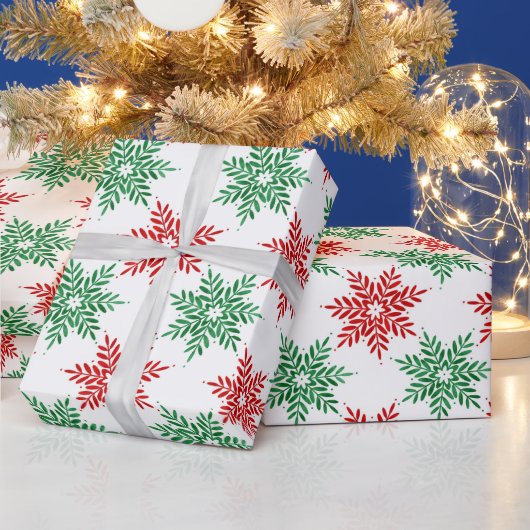 Papier Cadeau Rouge et vert Aquarelle Motif 2 (Vacances)