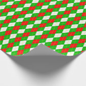 Papier Cadeau Rouge et vert de Noël Argyle (Coin)