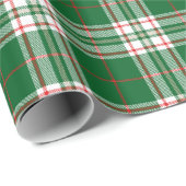 Papier Cadeau Rouge Et Vert Plaid (Coin rond)