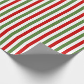 Papier Cadeau Rouge et vert rayé (Coin)