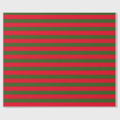 Papier Cadeau Rouge et Vert Rayé Noël Classique (Plat)