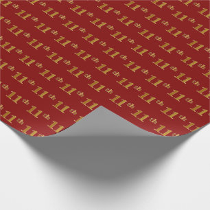 Papier Cadeau Rouge, événement d'or de Faux 11ème (onzième)