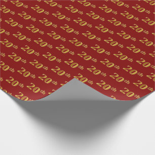 Papier Cadeau Rouge, événement d'or de Faux 20ème (vingtième