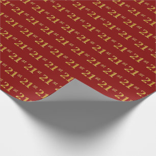 Papier Cadeau Rouge, événement d'or de Faux 21ème (vingt et