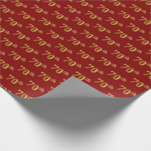 Papier Cadeau Rouge, événement d'or soixante-dixième de Faux