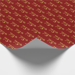 Papier Cadeau Rouge, événement d'or soixante-quinzième de Fau