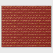 Papier Cadeau Rouge, Faux Or 47e (Quarante-Septième) Evénement (Plat)