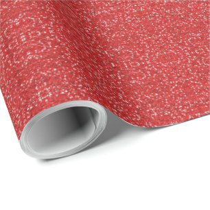Papier Cadeau Rouge Faux Paillettes