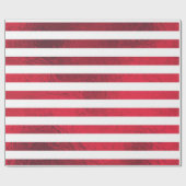 Papier Cadeau Rouge Foil rayé métallique brillant (Plat)