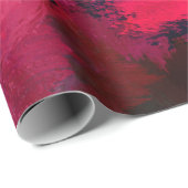 Papier Cadeau Rouge foncé et abstrait moderne gras et violet (Coin rond)